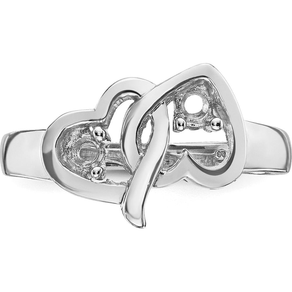 14K White Gold Family Jewelry Ring Mounting - Polished Finish by Oro Pregiato