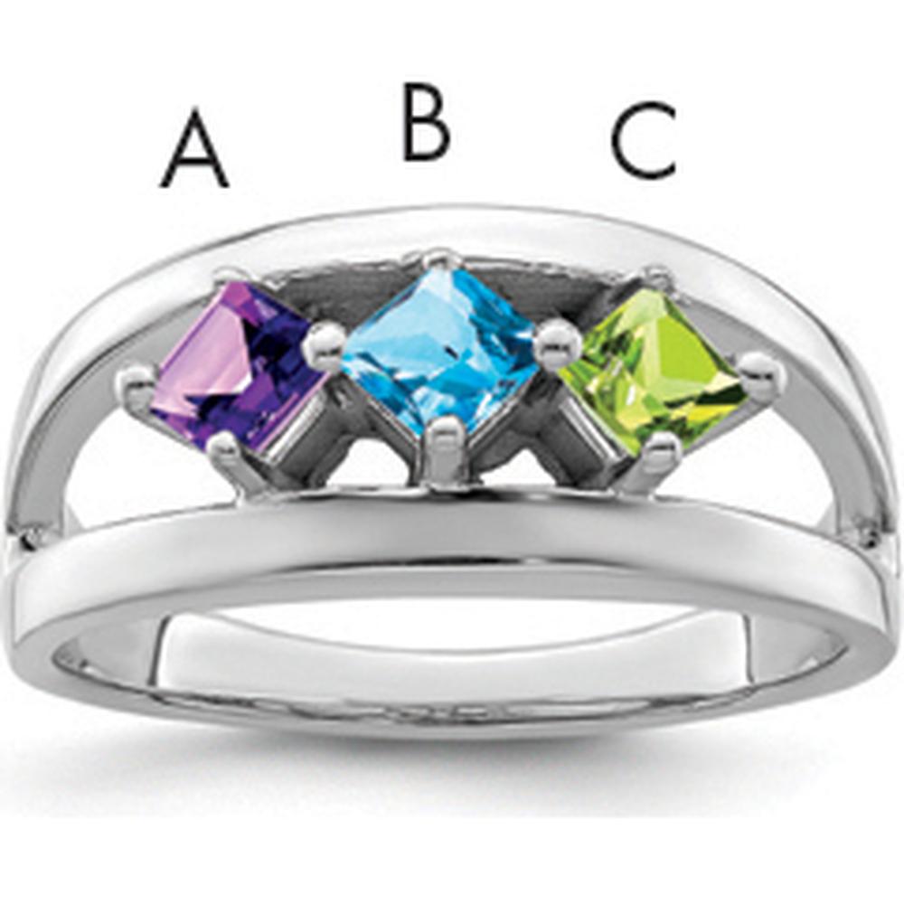 14K White Gold Family Jewelry Ring Mounting - Polished Rhodium Finish, 4mm Width by Oro Pregiato