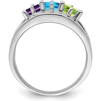 14K White Gold Family Jewelry Ring Mounting - Polished Rhodium Finish, 4mm Width by Oro Pregiato