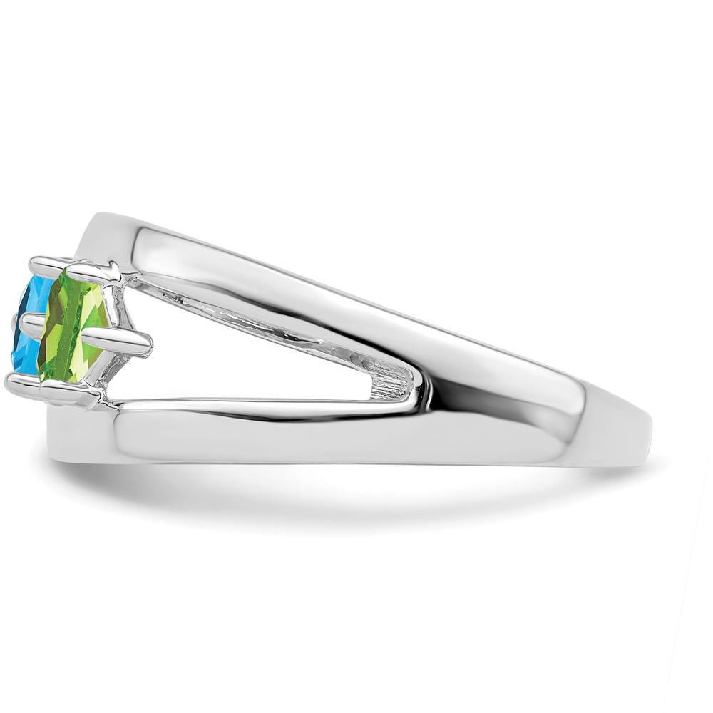14K White Gold Family Jewelry Ring Mounting - Polished Rhodium Finish, 4mm Width by Oro Pregiato