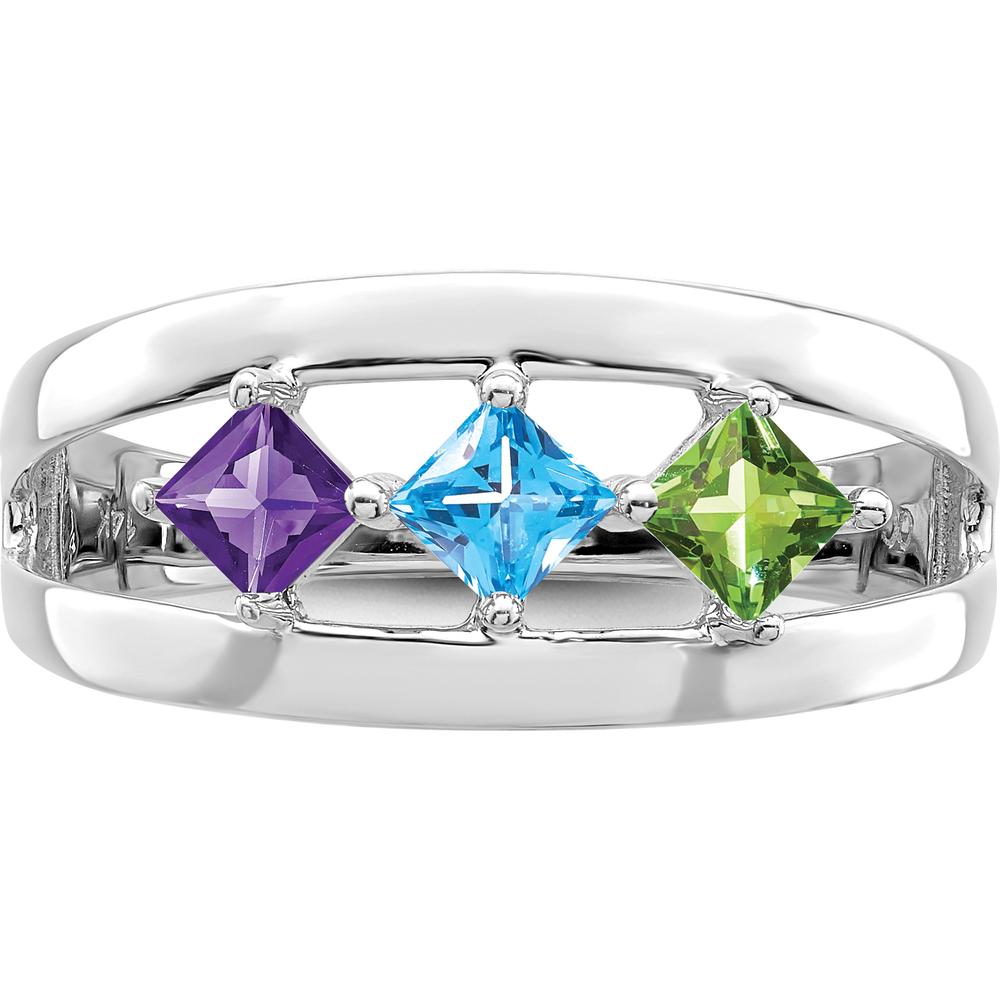 14K White Gold Family Jewelry Ring Mounting - Polished Rhodium Finish, 4mm Width by Oro Pregiato