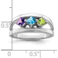 14K White Gold Family Jewelry Ring Mounting - Polished Rhodium Finish, 4mm Width by Oro Pregiato