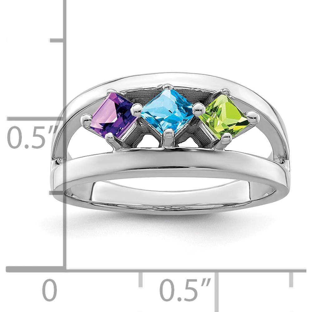 14K White Gold Family Jewelry Ring Mounting - Polished Rhodium Finish, 4mm Width by Oro Pregiato