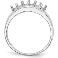 14K White Gold Family Jewelry Ring Mounting - Polished Rhodium Finish, 4mm Width by Oro Pregiato