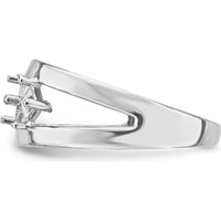 14K White Gold Family Jewelry Ring Mounting - Polished Rhodium Finish, 4mm Width by Oro Pregiato