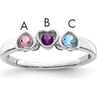 14K White Gold Family Jewelry Ring Mounting with Heart-Shaped Prongs by Oro Pregiato