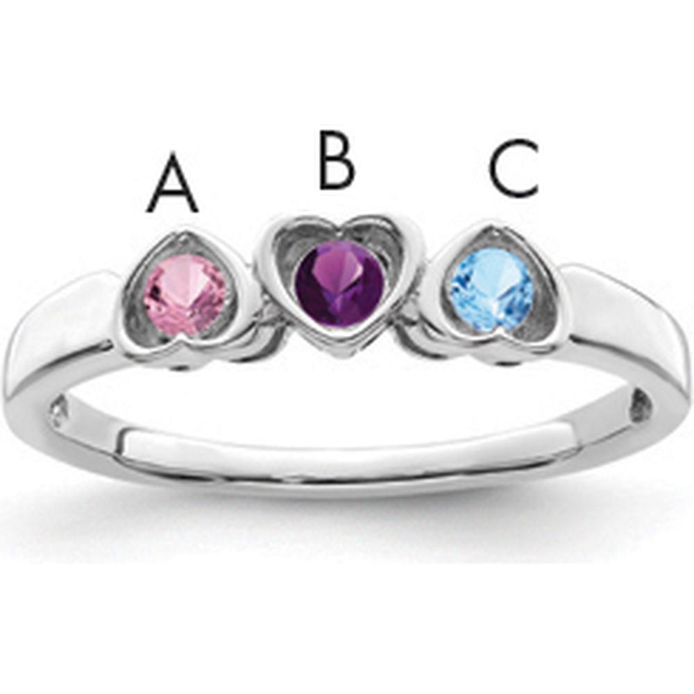 14K White Gold Family Jewelry Ring Mounting with Heart-Shaped Prongs by Oro Pregiato