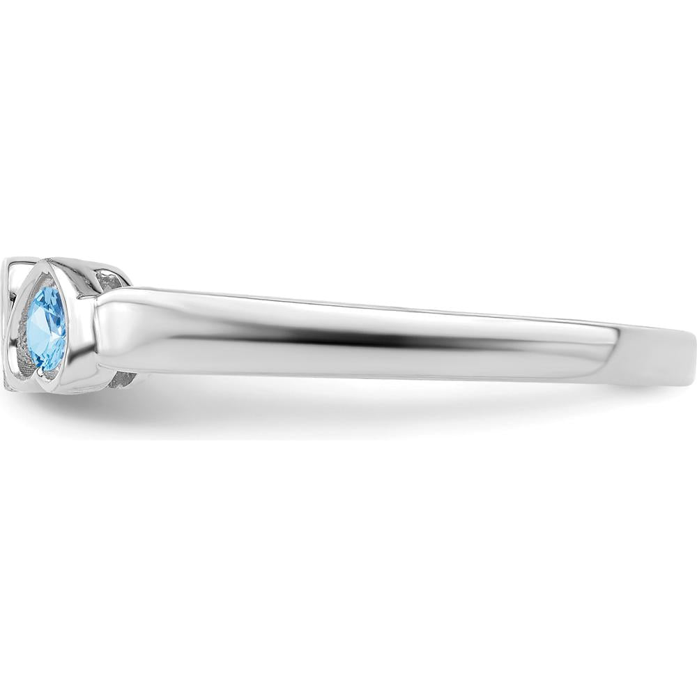 14K White Gold Family Jewelry Ring Mounting with Heart-Shaped Prongs by Oro Pregiato