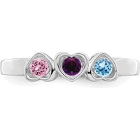14K White Gold Family Jewelry Ring Mounting with Heart-Shaped Prongs by Oro Pregiato