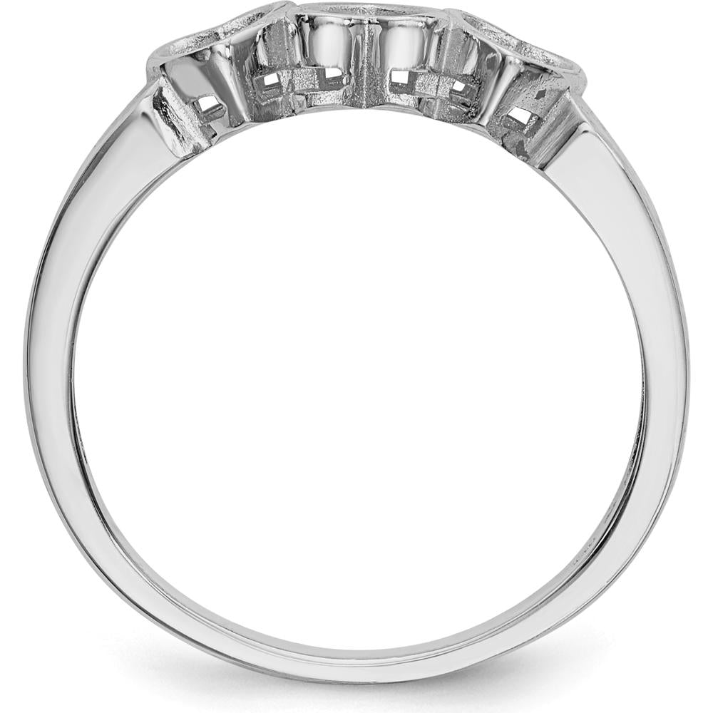 14K White Gold Family Jewelry Ring Mounting with Heart-Shaped Prongs by Oro Pregiato