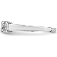 14K White Gold Family Jewelry Ring Mounting with Heart-Shaped Prongs by Oro Pregiato