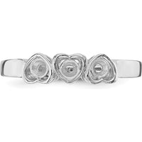 14K White Gold Family Jewelry Ring Mounting with Heart-Shaped Prongs by Oro Pregiato