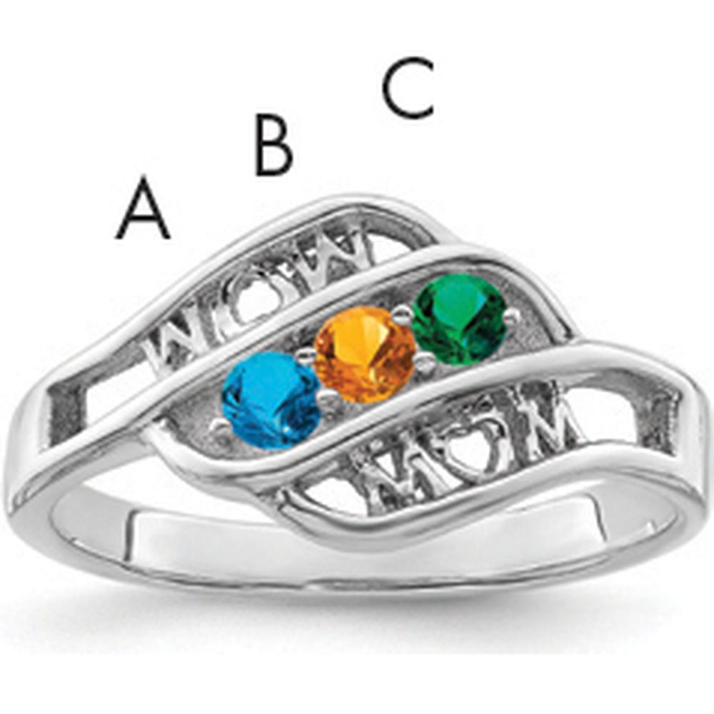 14K White Gold Family Jewelry Ring Mounting with Milgrain Detail by Oro Pregiato