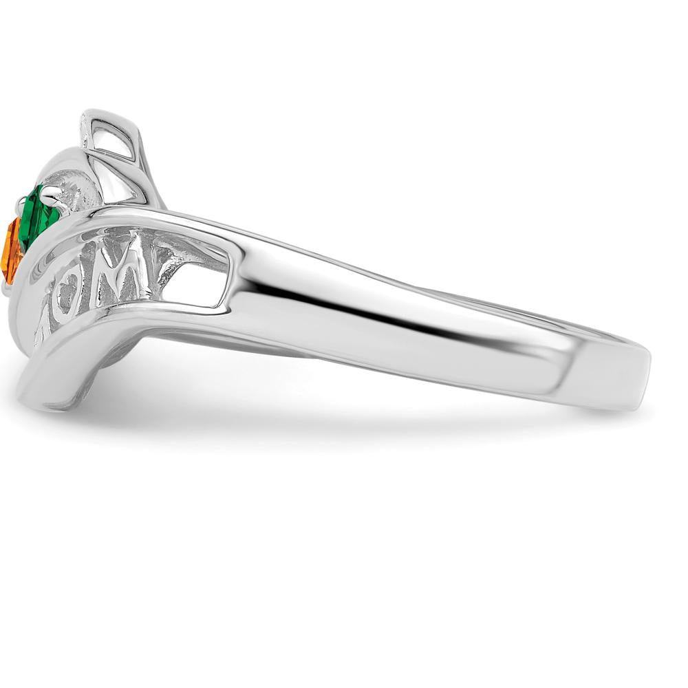 14K White Gold Family Jewelry Ring Mounting with Milgrain Detail by Oro Pregiato