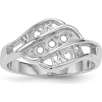 14K White Gold Family Jewelry Ring Mounting with Milgrain Detail by Oro Pregiato