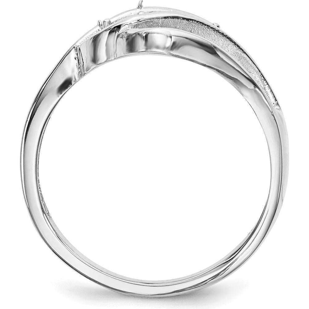 14K White Gold Family Jewelry Ring Mounting with Milgrain Detail by Oro Pregiato