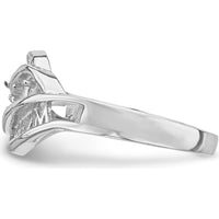 14K White Gold Family Jewelry Ring Mounting with Milgrain Detail by Oro Pregiato