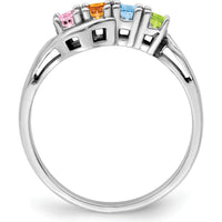 14K White Gold Family Jewelry Ring Mounting with Polished Band and Rhodium Plating by Monteluci Fine Jewelry
