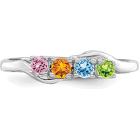 14K White Gold Family Jewelry Ring Mounting with Polished Band and Rhodium Plating by Monteluci Fine Jewelry