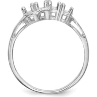 14K White Gold Family Jewelry Ring Mounting with Polished Band and Rhodium Plating by Monteluci Fine Jewelry