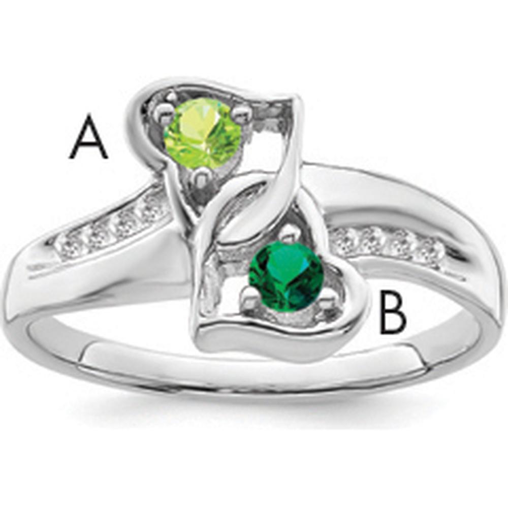 14K White Gold Family Jewelry Ring Mounting with Polished Finish - Adjustable Band by Oro Pregiato