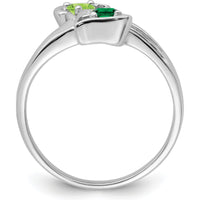 14K White Gold Family Jewelry Ring Mounting with Polished Finish - Adjustable Band by Oro Pregiato