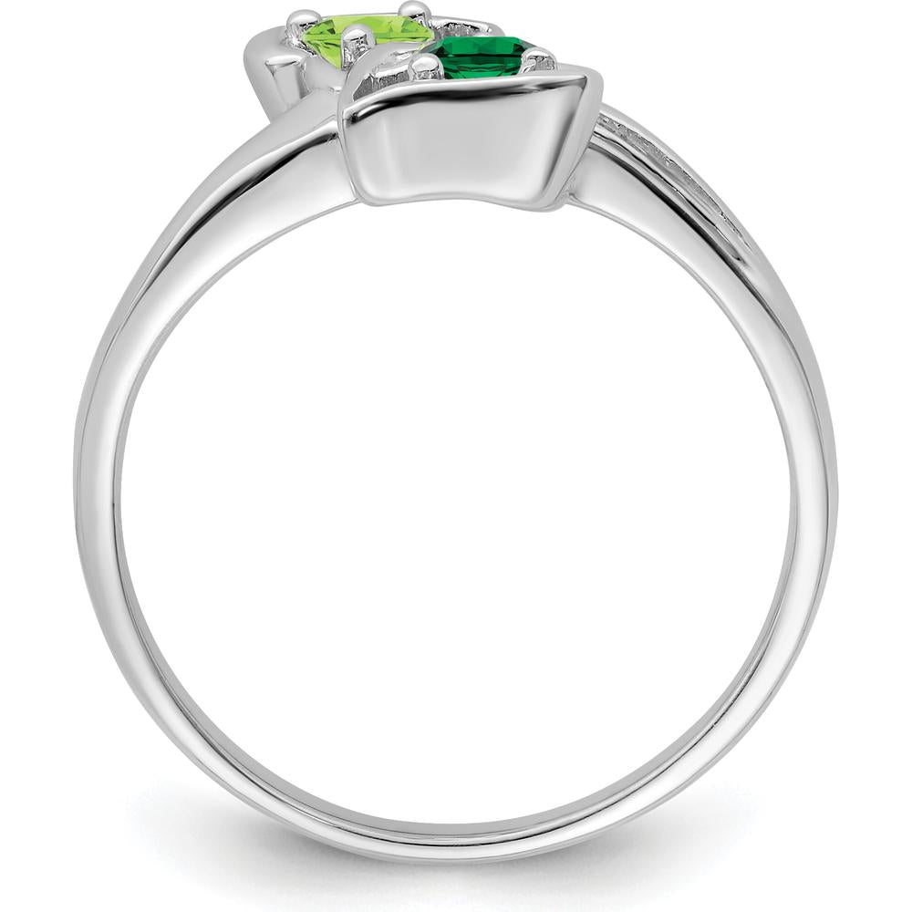 14K White Gold Family Jewelry Ring Mounting with Polished Finish - Adjustable Band by Oro Pregiato
