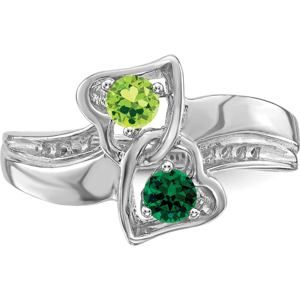14K White Gold Family Jewelry Ring Mounting with Polished Finish - Adjustable Band by Oro Pregiato