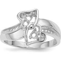 14K White Gold Family Jewelry Ring Mounting with Polished Finish - Adjustable Band by Oro Pregiato