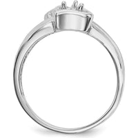 14K White Gold Family Jewelry Ring Mounting with Polished Finish - Adjustable Band by Oro Pregiato