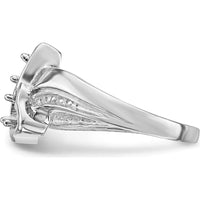 14K White Gold Family Jewelry Ring Mounting with Polished Finish - Adjustable Band by Oro Pregiato