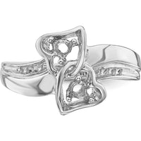 14K White Gold Family Jewelry Ring Mounting with Polished Finish - Adjustable Band by Oro Pregiato