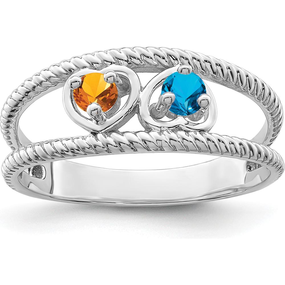 14K White Gold Family Jewelry Ring Mounting with Polished Finish - Sizeable Band by Oro Pregiato