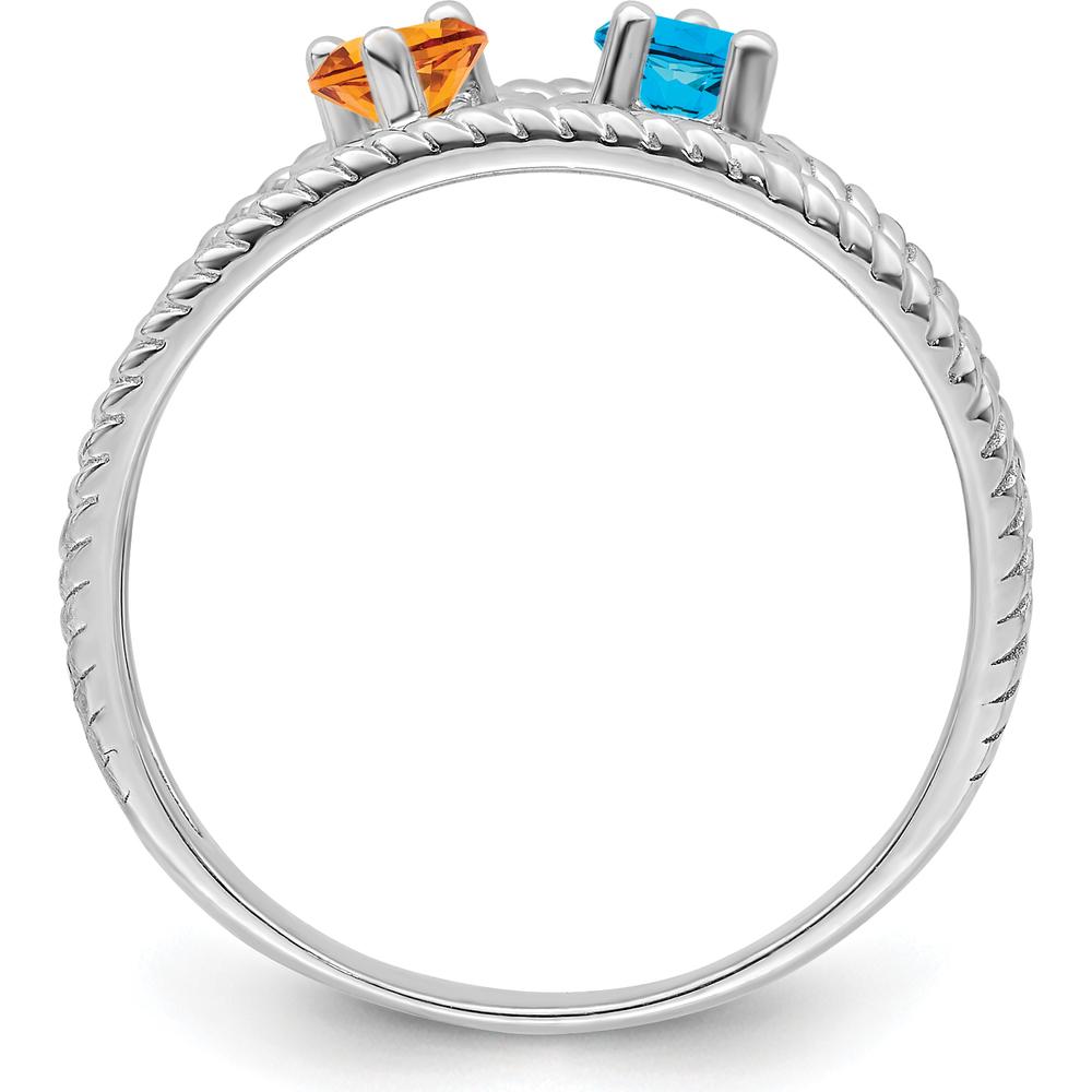 14K White Gold Family Jewelry Ring Mounting with Polished Finish - Sizeable Band by Oro Pregiato