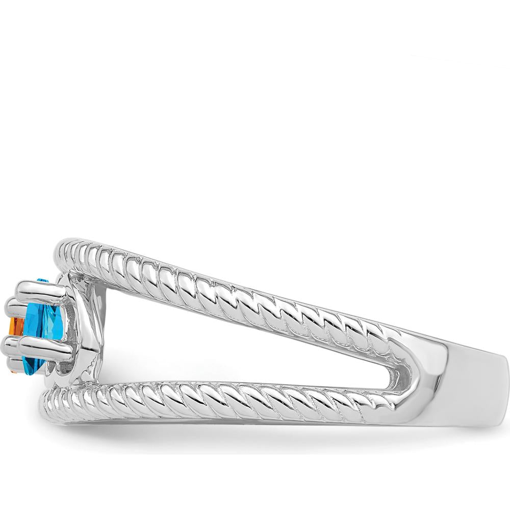 14K White Gold Family Jewelry Ring Mounting with Polished Finish - Sizeable Band by Oro Pregiato