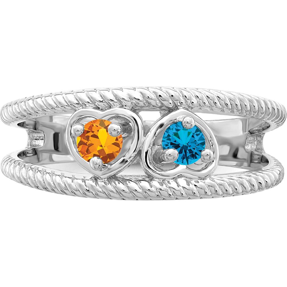 14K White Gold Family Jewelry Ring Mounting with Polished Finish - Sizeable Band by Oro Pregiato