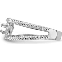 14K White Gold Family Jewelry Ring Mounting with Polished Finish - Sizeable Band by Oro Pregiato