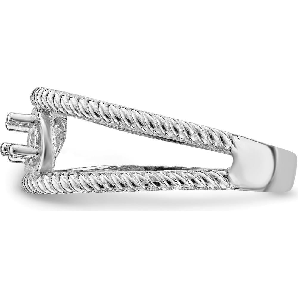 14K White Gold Family Jewelry Ring Mounting with Polished Finish - Sizeable Band by Oro Pregiato
