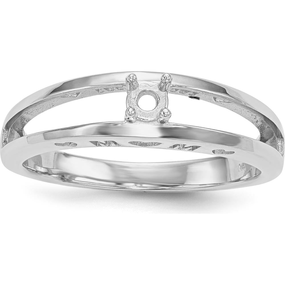 14K White Gold Family Jewelry Ring Mounting with Rhodium Plating - 3mm Wide Band by Oro Pregiato