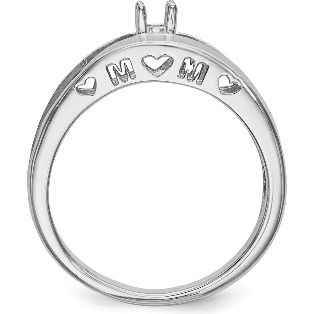 14K White Gold Family Jewelry Ring Mounting with Rhodium Plating - 3mm Wide Band by Oro Pregiato