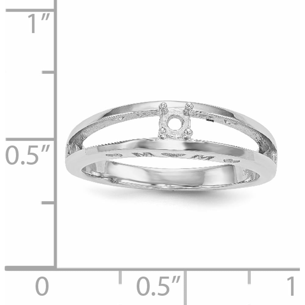 14K White Gold Family Jewelry Ring Mounting with Rhodium Plating - 3mm Wide Band by Oro Pregiato