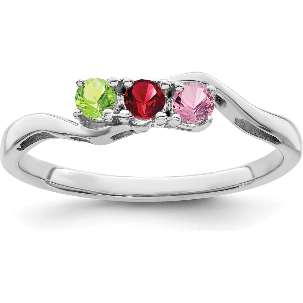 14K White Gold Family Jewelry Ring Mounting with Rhodium Plating - Customizable Design by Monteluci Fine Jewelry