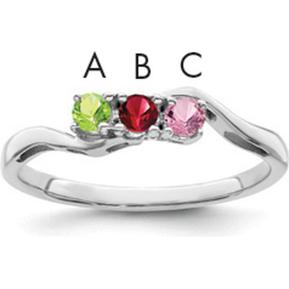 14K White Gold Family Jewelry Ring Mounting with Rhodium Plating - Customizable Design by Monteluci Fine Jewelry
