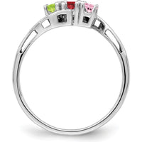 14K White Gold Family Jewelry Ring Mounting with Rhodium Plating - Customizable Design by Monteluci Fine Jewelry