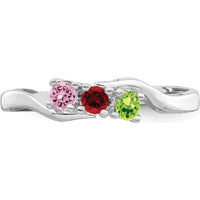14K White Gold Family Jewelry Ring Mounting with Rhodium Plating - Customizable Design by Monteluci Fine Jewelry
