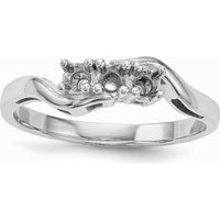 14K White Gold Family Jewelry Ring Mounting with Rhodium Plating - Customizable Design by Monteluci Fine Jewelry