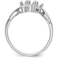 14K White Gold Family Jewelry Ring Mounting with Rhodium Plating - Customizable Design by Monteluci Fine Jewelry