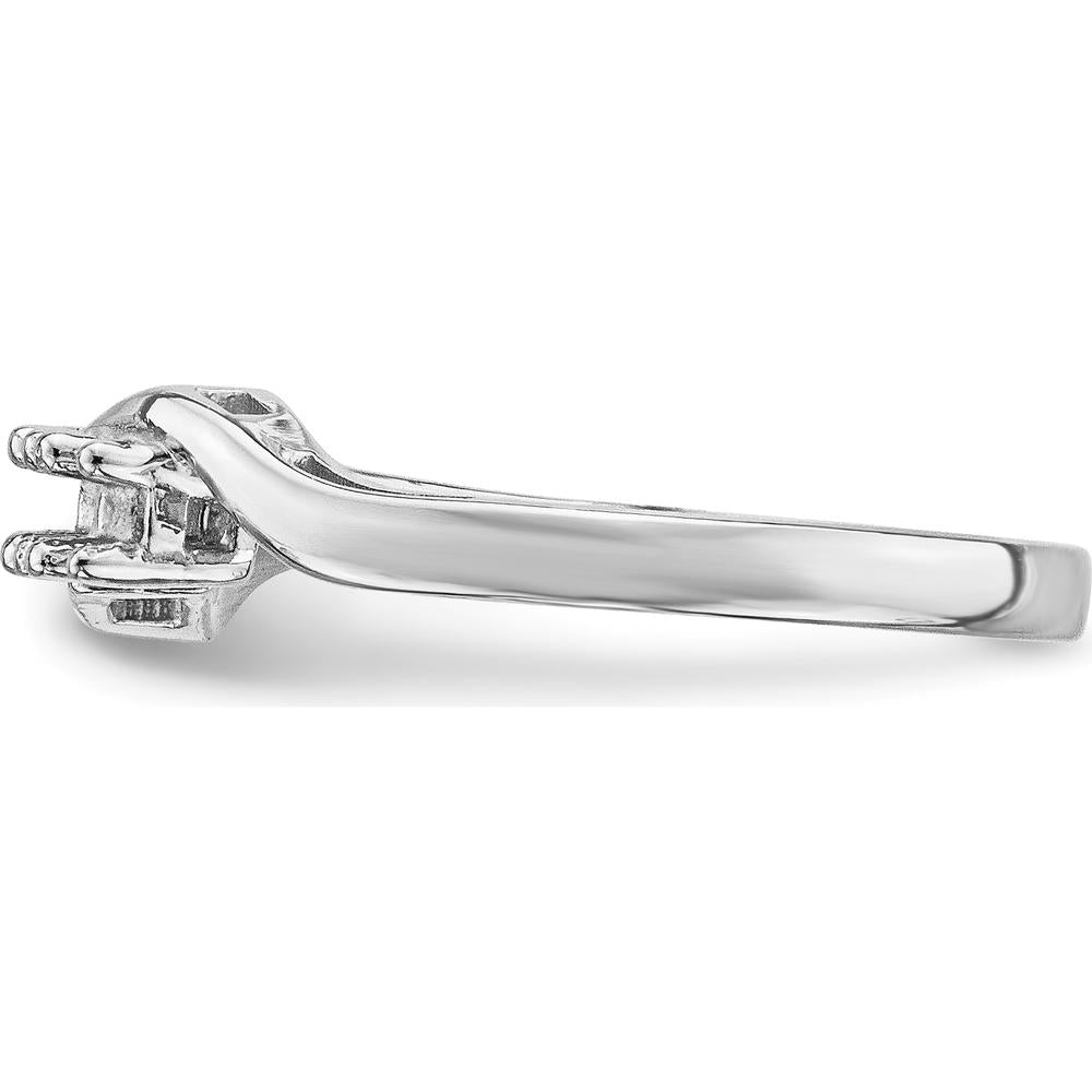 14K White Gold Family Jewelry Ring Mounting with Rhodium Plating - Customizable Design by Monteluci Fine Jewelry