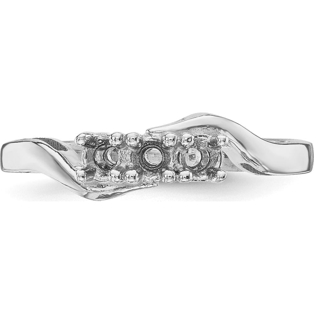 14K White Gold Family Jewelry Ring Mounting with Rhodium Plating - Customizable Design by Monteluci Fine Jewelry