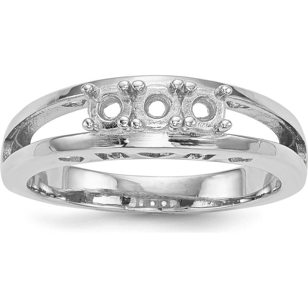 14K White Gold Family Jewelry Ring Mounting with Rhodium Plating by Monteluci Fine Jewelry
